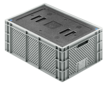 EPP Thermobox 25 l, in durchbrochener Kiste 600 x 400 x 273 mm