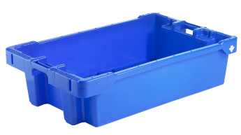 Fish-​Box 50 kg / 75 l, nest-​ and stackable -​ with perforated bottom
