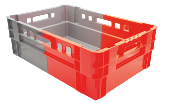 Stacking and nesting crate E2 EVO, perforated sides/bottom