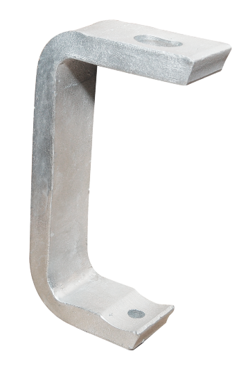 Tubular rail bracket made of flat steel