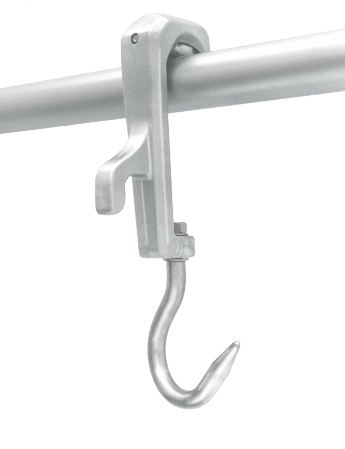 Aluminium dollyng frame with stainless steel hook