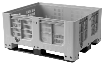 Pallet box 380 l, perforated, 3 runners