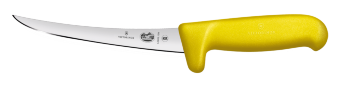 Boning knife 12 cm, narrow, curved, with safety handle