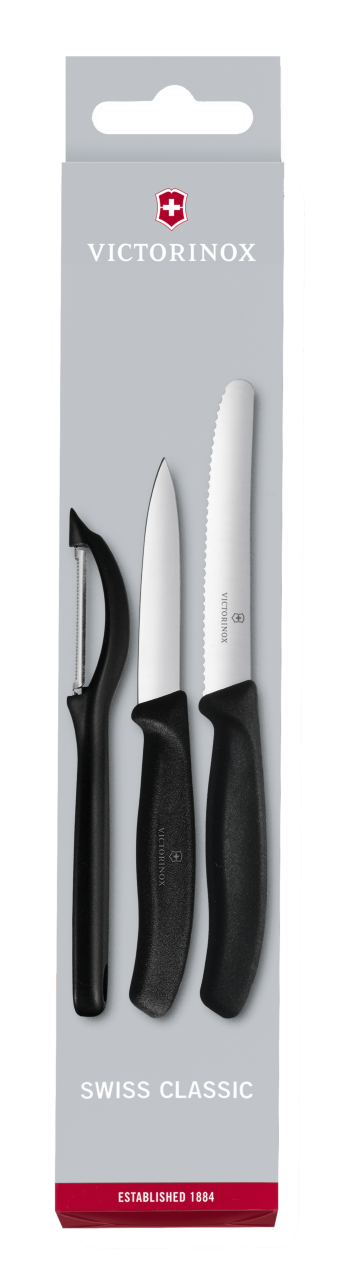 Swiss Classic Paring Knife Set with Peeler, 3 Pieces