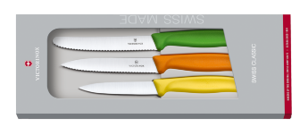 Swiss Classic Gemüsemesser-​Set, 3-​Teilig Bunt, Geschenksverpackung