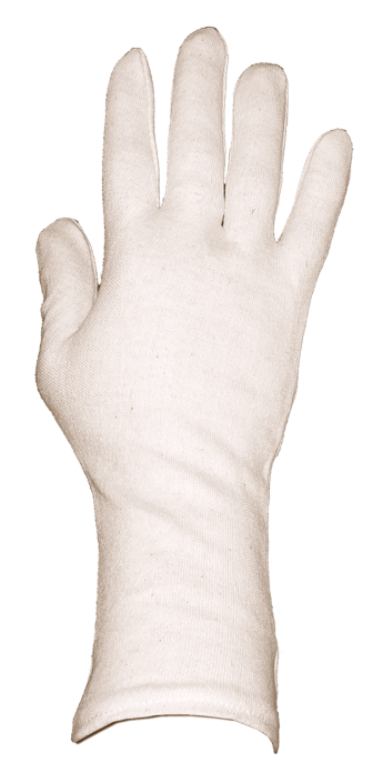Cotton inliner gloves 26 cm, for ladies