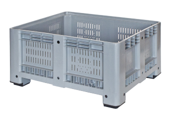 Pallet box 430 l, perforated walls, 4 feet