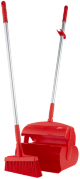 Kehrschaufelset geschlossen mit Besen, 370 mm, Rot