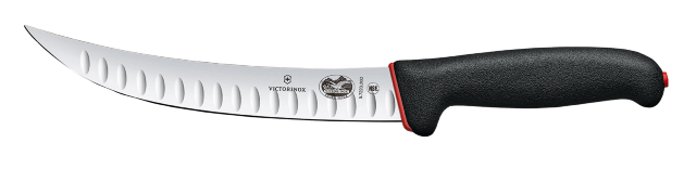 Victorinox Fibrox Dual Grip, butcher knife 20 cm, curved, narrow, scalloped edge