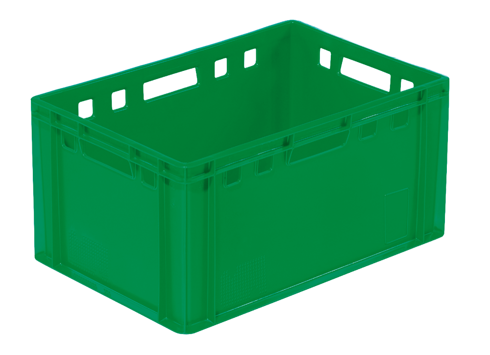 3 Stück E3 Stapelkiste Lagerbehälter Kasten 60x40x30 cm  grün NEU Gastlando 