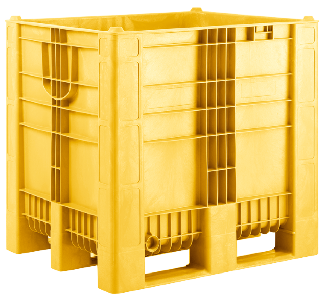 CB3-High Pallet box, 980 litres, 1.200 x 1.000 x 1.140 mm, YELLOW