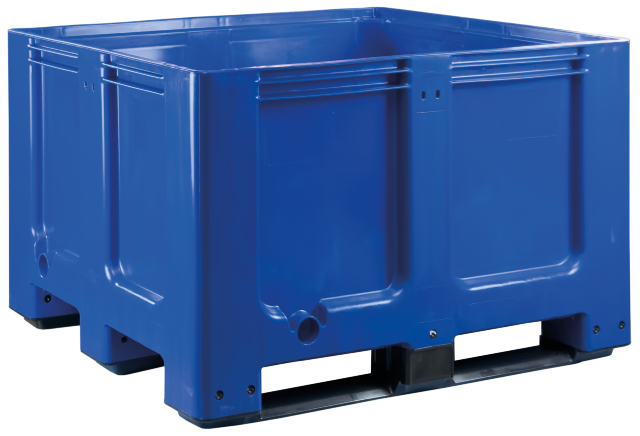 RUMPL Basic Palettenbox 610 Liter aus Kunststoff, 1.200 x 1.000 x 760 mm, 3 Kufen