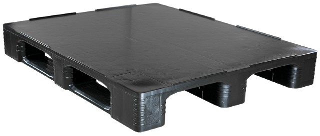 TC3-ECO Plastična higijenska paleta 1.200 x 1.000 mm, zatvorena paluba, 3 podnice