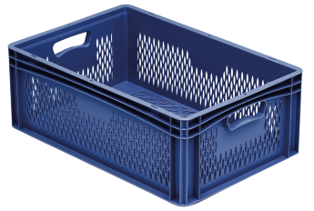 Brühwurstbehälter 600 x 400 x 220 mm, Seiten/Boden durchbrochen