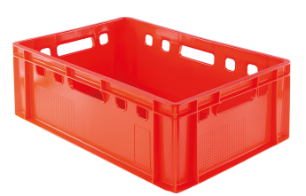 Plastic meat crate E2 - RED Plastic meat crate E2 - RED