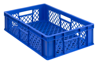 Brühwurstbehälter 600 x 400 x 150 mm, Seiten/Boden durchbrochen Brühwurstbehälter 600 x 400 x 150 mm, Seiten/Boden durchbrochen